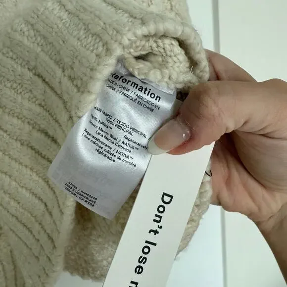 New Reformation Haven Chunky Cable Knit Sweater